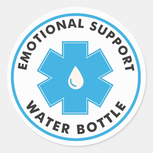 Sticker Rond Bouteille d'eau de support émotionnel (Devant)
