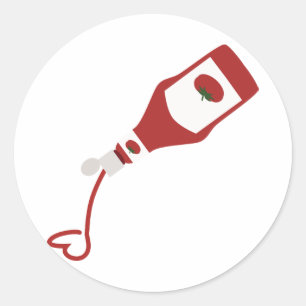 Sticker Rond Bouteille Ketchup
