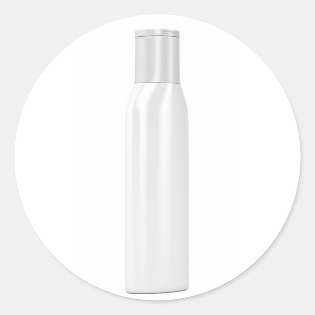 Sticker Rond Bouteille plastique pour produits cosmétiques (Devant)