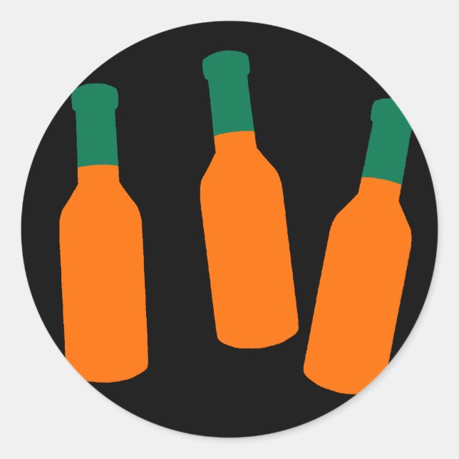Sticker Rond Bouteilles de sauce chaude (Devant)