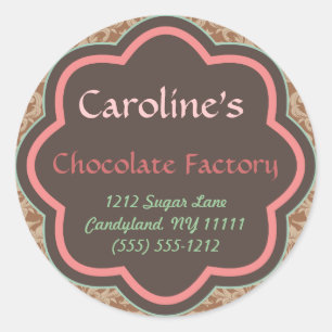 Sticker Rond Boutique boulangerie, Chocolat Factory