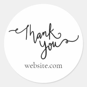 Sticker Rond Boutique de calligraphie noir Merci