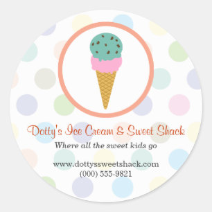 Sticker Rond Boutique de crème glacée