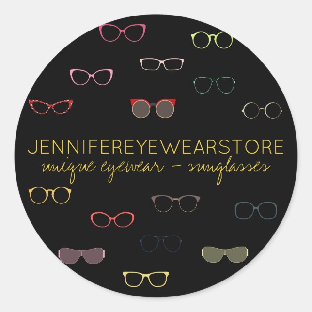 Sticker Rond Boutique de lunettes de soleil spécialisées (Devant)
