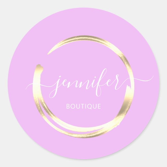 Sticker Rond Boutique professionnelle Boutique Lilac Gold Circl (Devant)