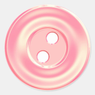 Sticker Rond bouton à coudre classique rose mignon