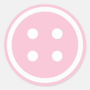 Sticker Rond Bouton à coudre rose mou