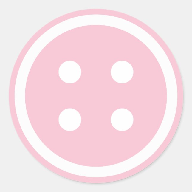 Sticker Rond Bouton à coudre rose mou (Devant)