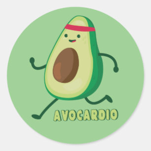 Sticker Rond Bouton Avocardio motivationnel amusant