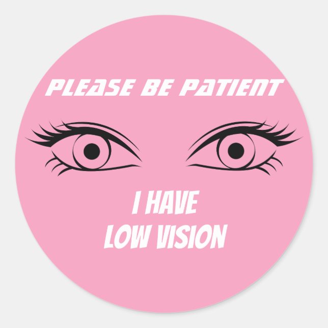 Sticker Rond Bouton Basse Vision rose (Devant)