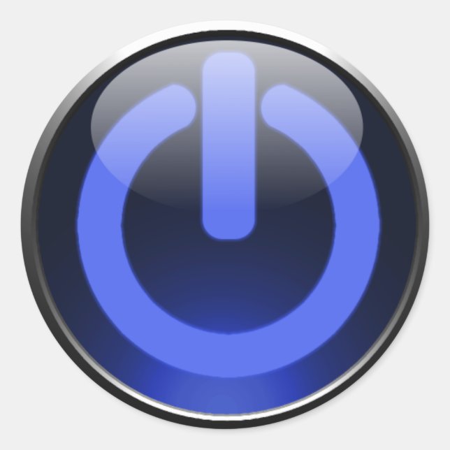 Sticker Rond Bouton d'alimentation bleu foncé (Devant)