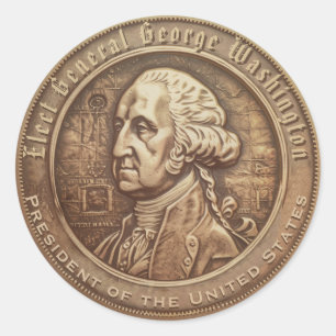 Sticker Rond Bouton de campagne de George Washington