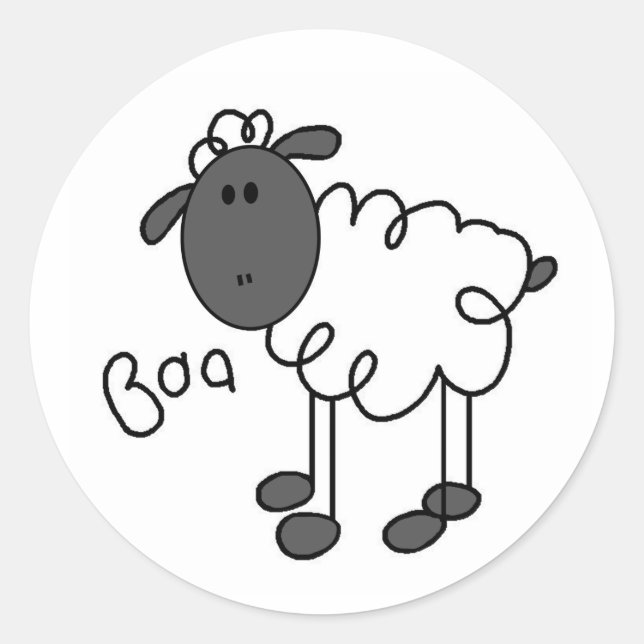 Sticker Rond Bouton de la figure de bâtonnet (Devant)