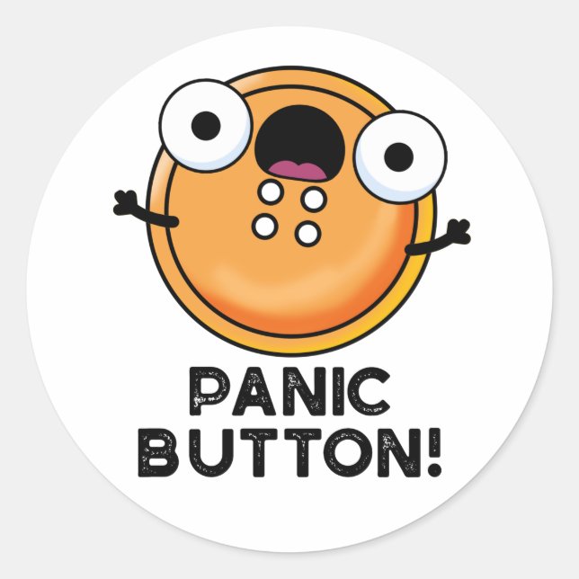 Sticker Rond Bouton de panique amusant jeu de couture (Devant)