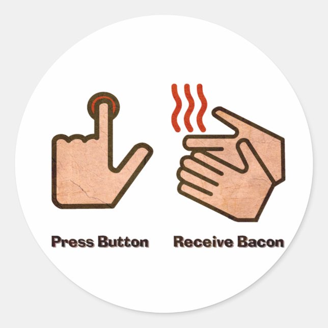Sticker Rond bouton de pression réception bacon (Devant)
