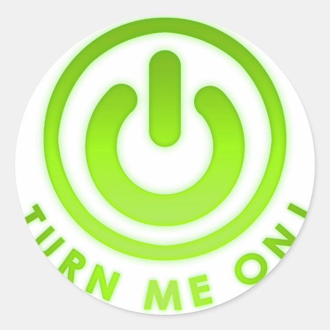 Sticker Rond Bouton de puissance - allumez-moi (Devant)