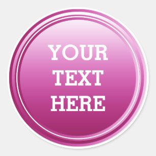 Sticker Rond Bouton Dégradé de plumes ROND + votre texte