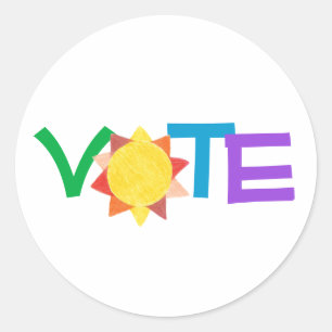 Sticker Rond Bouton GOTV du vote Sunny