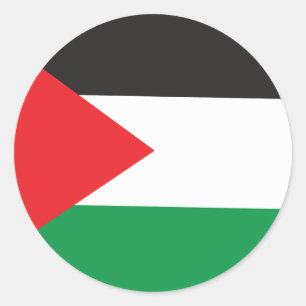 Sticker Rond Bouton Palestine, Drapeau Patriotique Palestinien