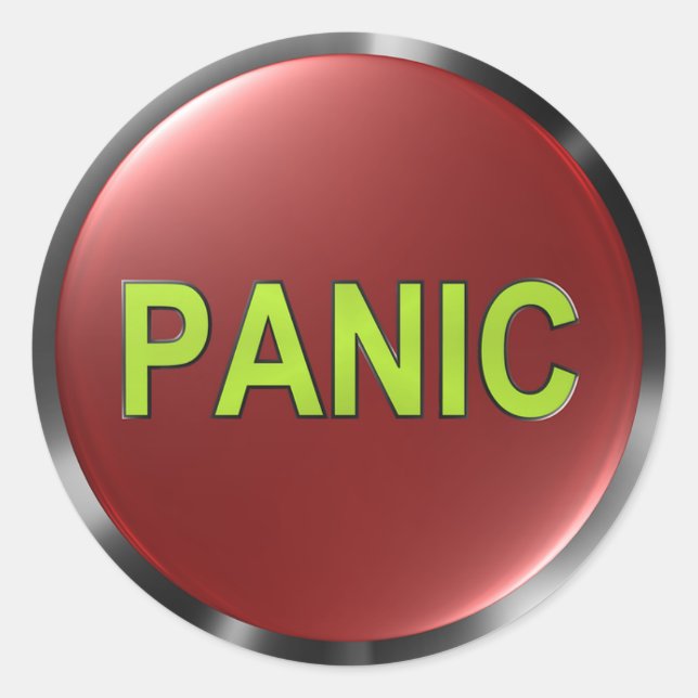 Sticker Rond Bouton Panique (Devant)