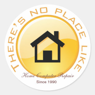 Sticker Rond Bouton Pas d'endroit comme la maison