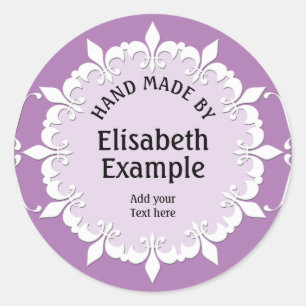 Sticker Rond Bouton vintage trans. blanc 2 + votre dossier. & T