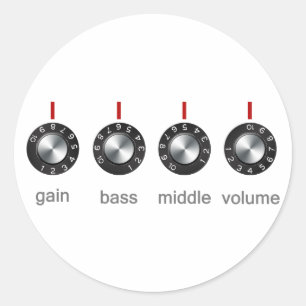 Sticker Rond Boutons d'ampère de guitare