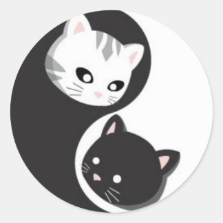 Sticker Rond Boutons YinYang et Ninji