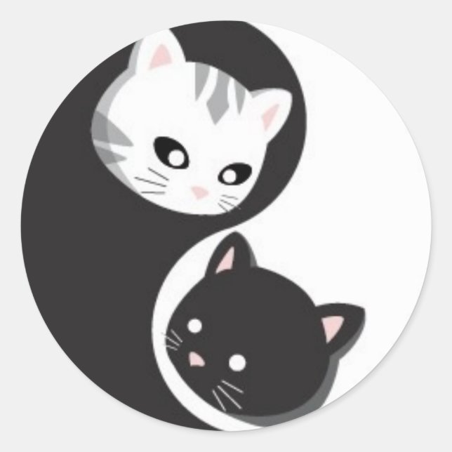 Sticker Rond Boutons YinYang et Ninji (Devant)