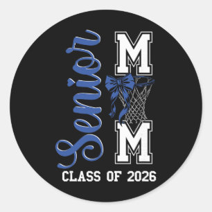 Sticker Rond Bow Bleu Basket-ball Maman Senior Cl De 2026 Diplô