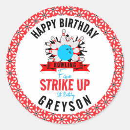 Sticker Rond Bowl ! Fun Kids 5Anniversaire Party Bowling
