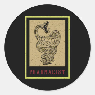 Sticker Rond Bowl Hygieia Pharmacologie Symboles Médecine Pharm