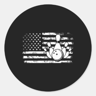 Sticker Rond Bowler américain