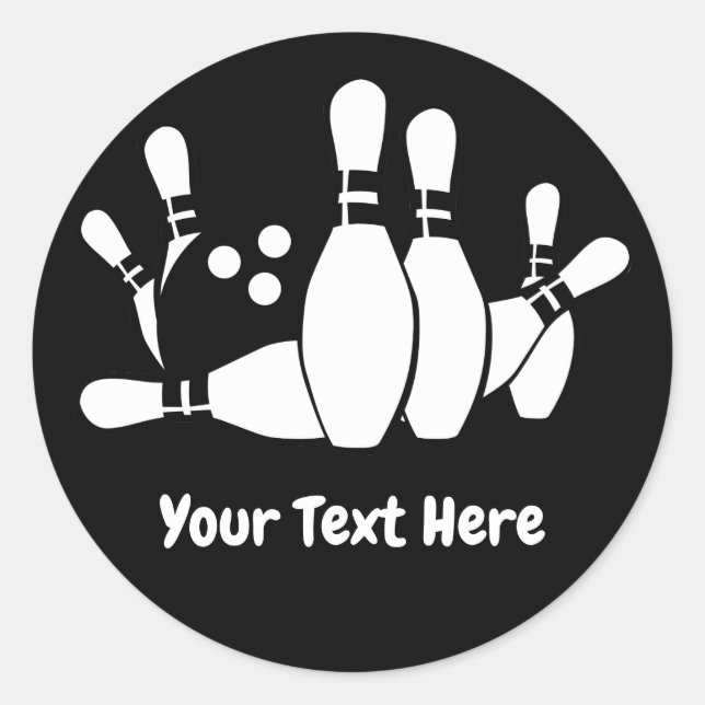 Sticker Rond Bowler Bowler Pins de balle personnalisée (Devant)