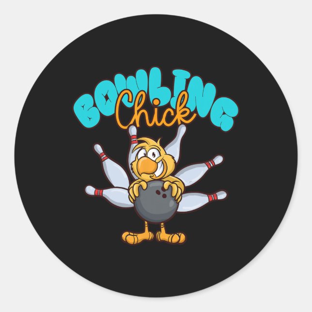 Sticker Rond Bowling Chick (Devant)
