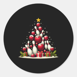 Sticker Rond Bowling Funky Noël Lumières Noël Pour Hommes W