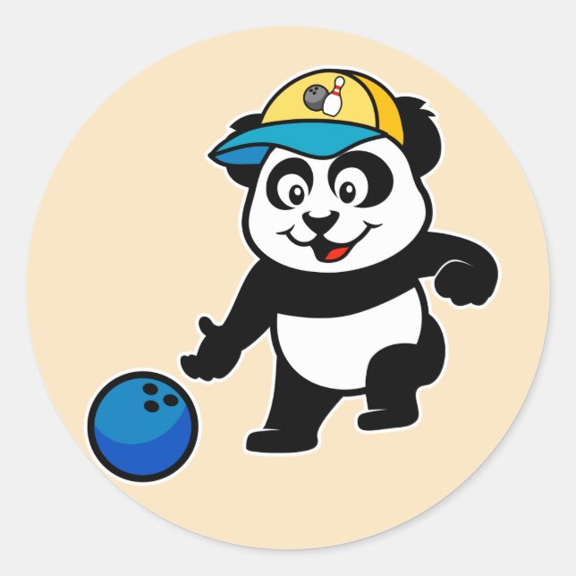 Sticker Rond Bowling Panda (Devant)