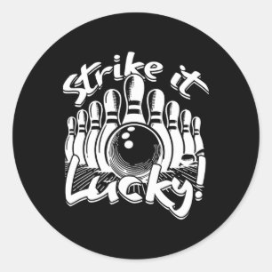 Sticker Rond Bowling Strike It Lucky