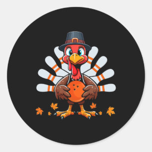 Sticker Rond Bowling Thanksgiving Costume Turquie Matching Play