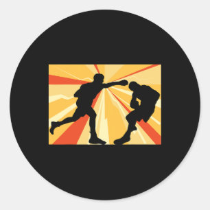 Sticker Rond Boxe cool, Mma, Kickboxing coup croisé