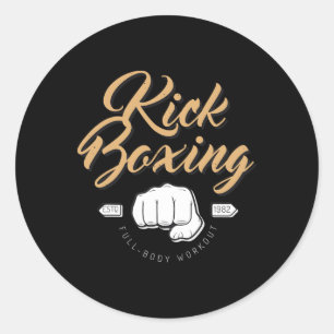 Sticker Rond Boxe de combat Kickboxing 