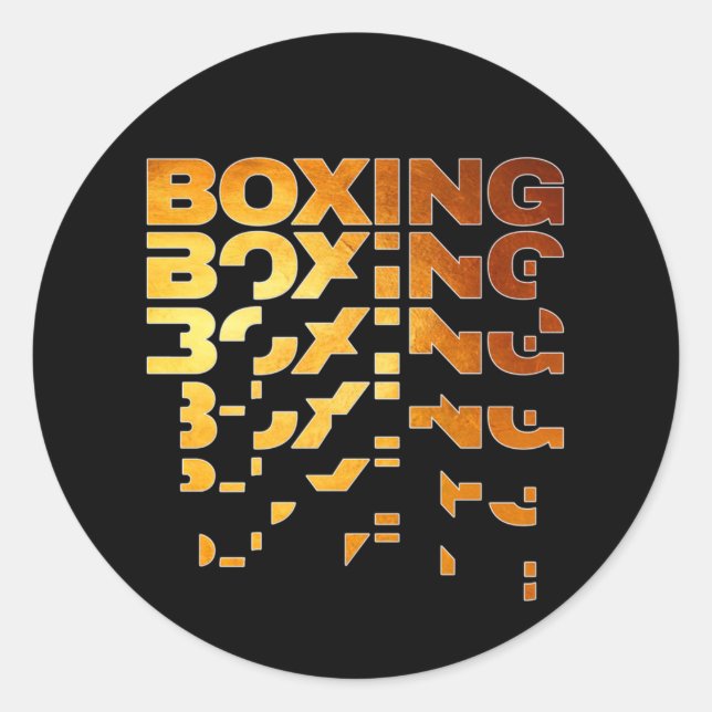 Sticker Rond Boxer Graphisme Word Art (Devant)