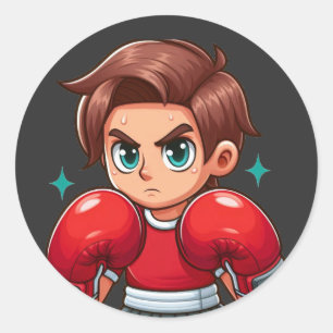 Sticker Rond boxeur