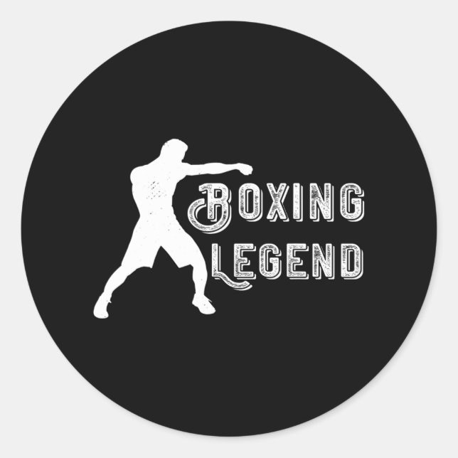 Sticker Rond Boxing Legend Boxer MIXED MARTIAL ART Kickboxer (Devant)