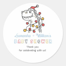 Boy Dinosaur Baby shower de Noël hivernal