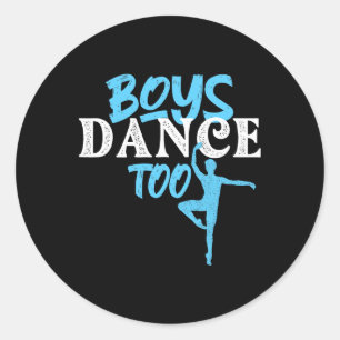 Sticker Rond Boys Danser Aussi - Barre Danseur Homme Ballet Dan