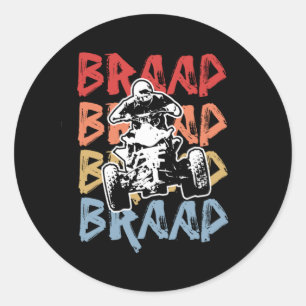 Sticker Rond Braap Braap Quad Bike VTT Rider