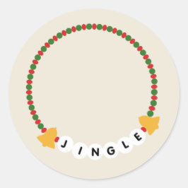 Sticker Rond Bracelet d'amitié Jingle Bells Noël