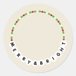 Sticker Rond Bracelet D'Amitié Joyeux Et Lumineux Noël