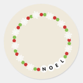 Sticker Rond Bracelet d'amitié Noel Noël Party